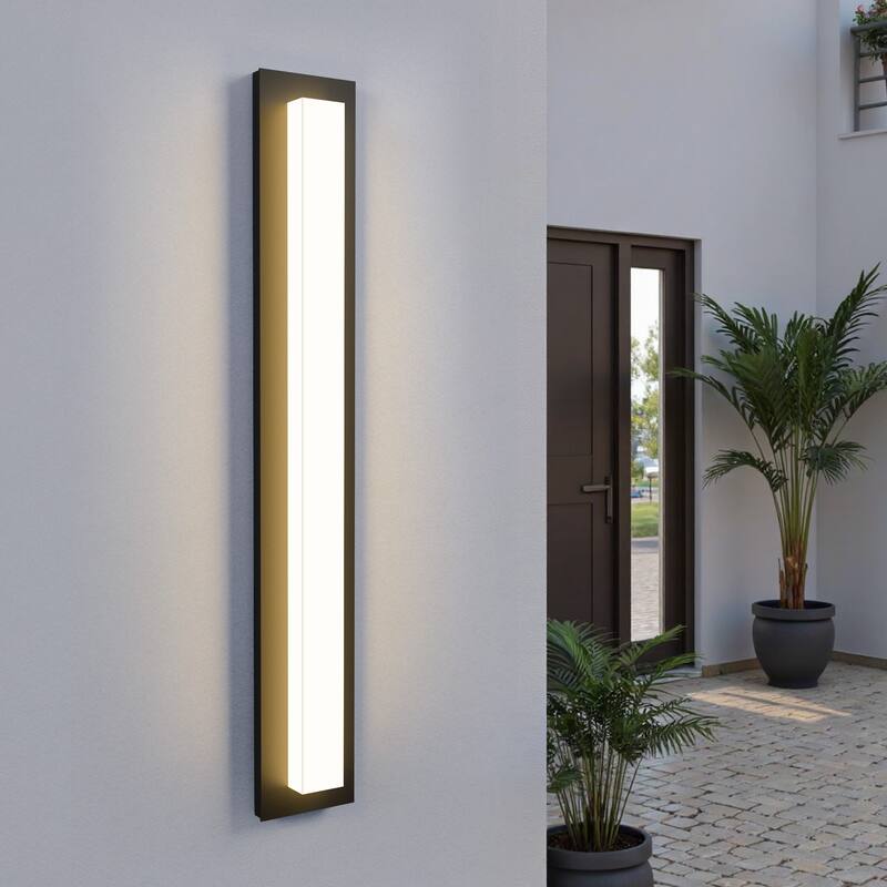 Aluminum LED Outdoor Wall Sconce Rectangle Wall Mounted Lights - 31.5 inch