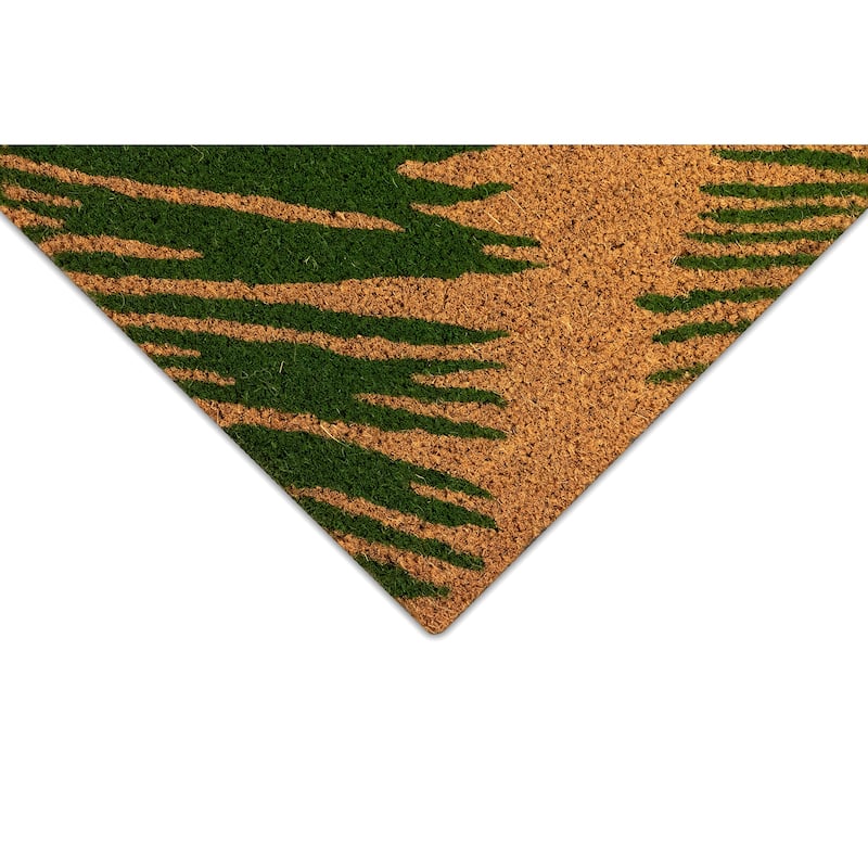 Liora Manne Natura Palm Border Outdoor Mat Green 18"X30"