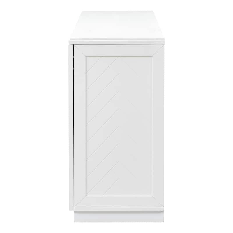 Solid Wood Sideboard with 4 Doors Large Storage Buffet Cabinet
