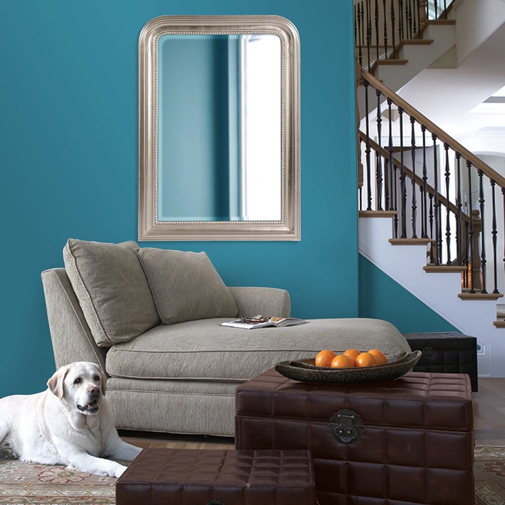 Allan Andrews Arched Metallic Wood Framed Sterling Wall Mirror