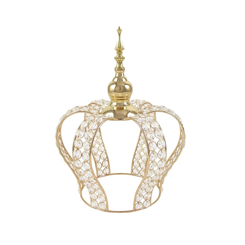 Crystal Bead Crown Decor Centerpiece Accent Piece Tabletop