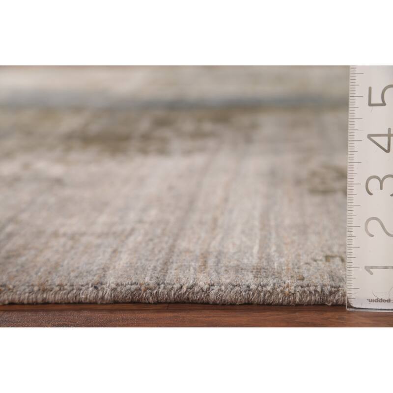 Multi-Color Abstract Area Rug Handmade Wool Carpet - 5'3" x 8'4"