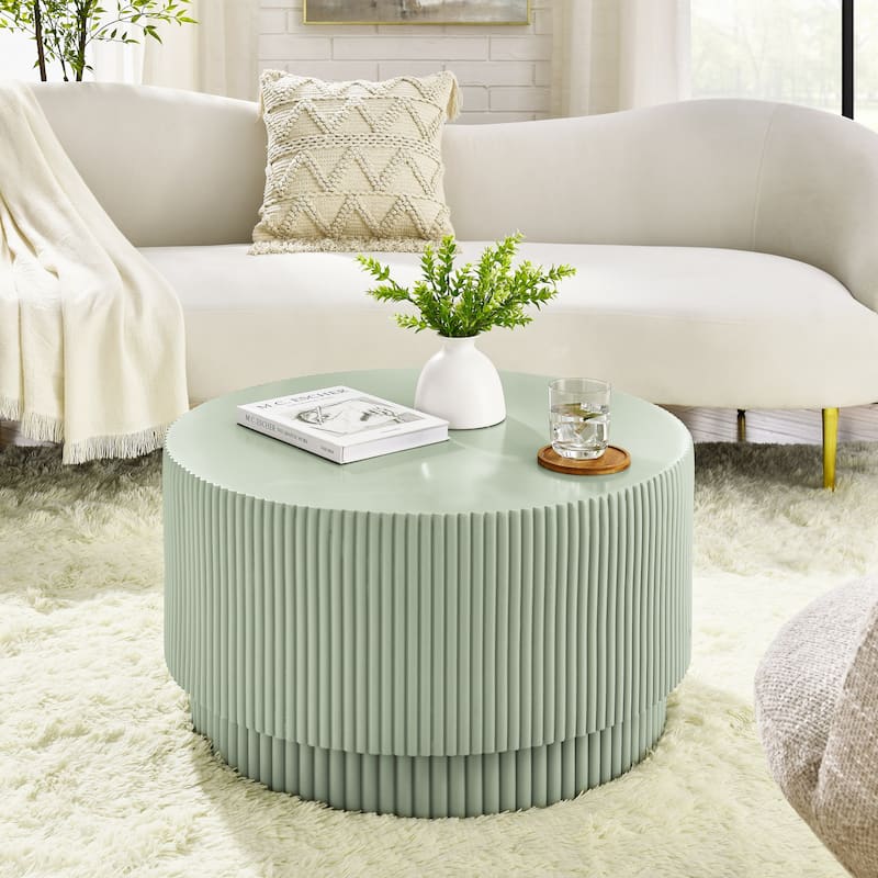 15.72 inch H barrel coffee table - Light Green