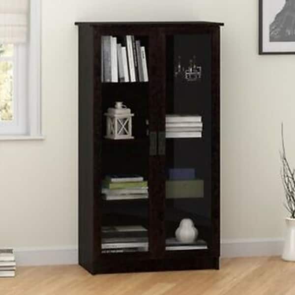 4Shelf Glass Door Barrister Bookcase Black Forest 52 x 63 On Sale