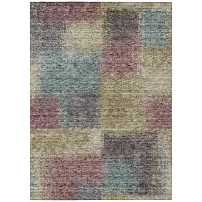 HomeRoots Abstract Transitional Rectangle Outdoor Rug