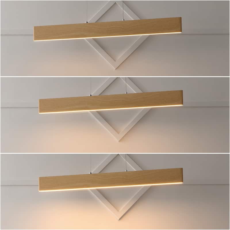 Julian 40" Dimmable Adjustable Integrated LED Metal Linear Pendant, by JONATHAN Y