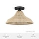 preview thumbnail 2 of 2, Hunter Agoura 14" Boho Rattan Flush Mount Ceiling Light - Kitchen, Bedroom, Hallway, Entry, Laundry Room - Transitional, Coastal