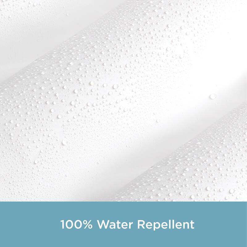 Kenney Water Repellant Fabric Shower Curtain, 70" W x 72" H - White