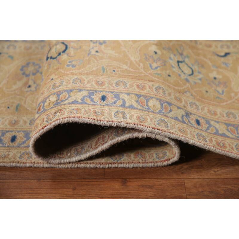 Hand Knotted Oriental 100% Wool Carpet Traditional Floral Oranges & Rust Mashad Area Rug - 11' 8'' X 7' 11''