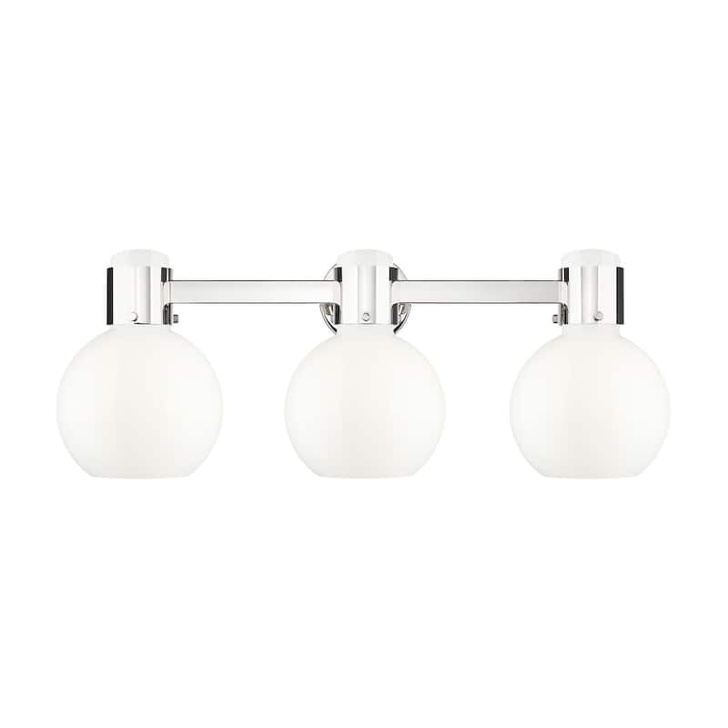 Innovations Lighting 464-3W-10-24 Lawton Sphere Vanity Lawton Sphere 3 - Polished Nickel / Gloss White