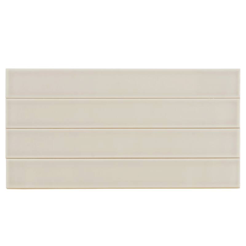 Apollo tile 2" x 16" Horizonte Glossy Soft Dove Gray Ceramic Tile (10.76 sq ft/case) - 50 Pack