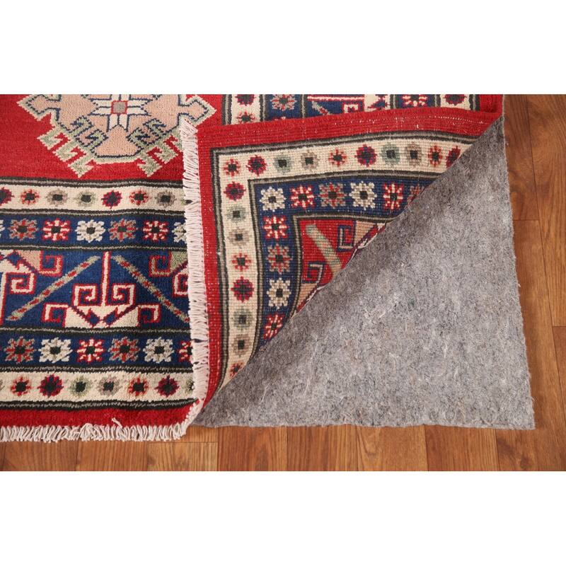 Red Kazak Area Rug Hand-Knotted Wool Carpet - 6'8" x 9'3"
