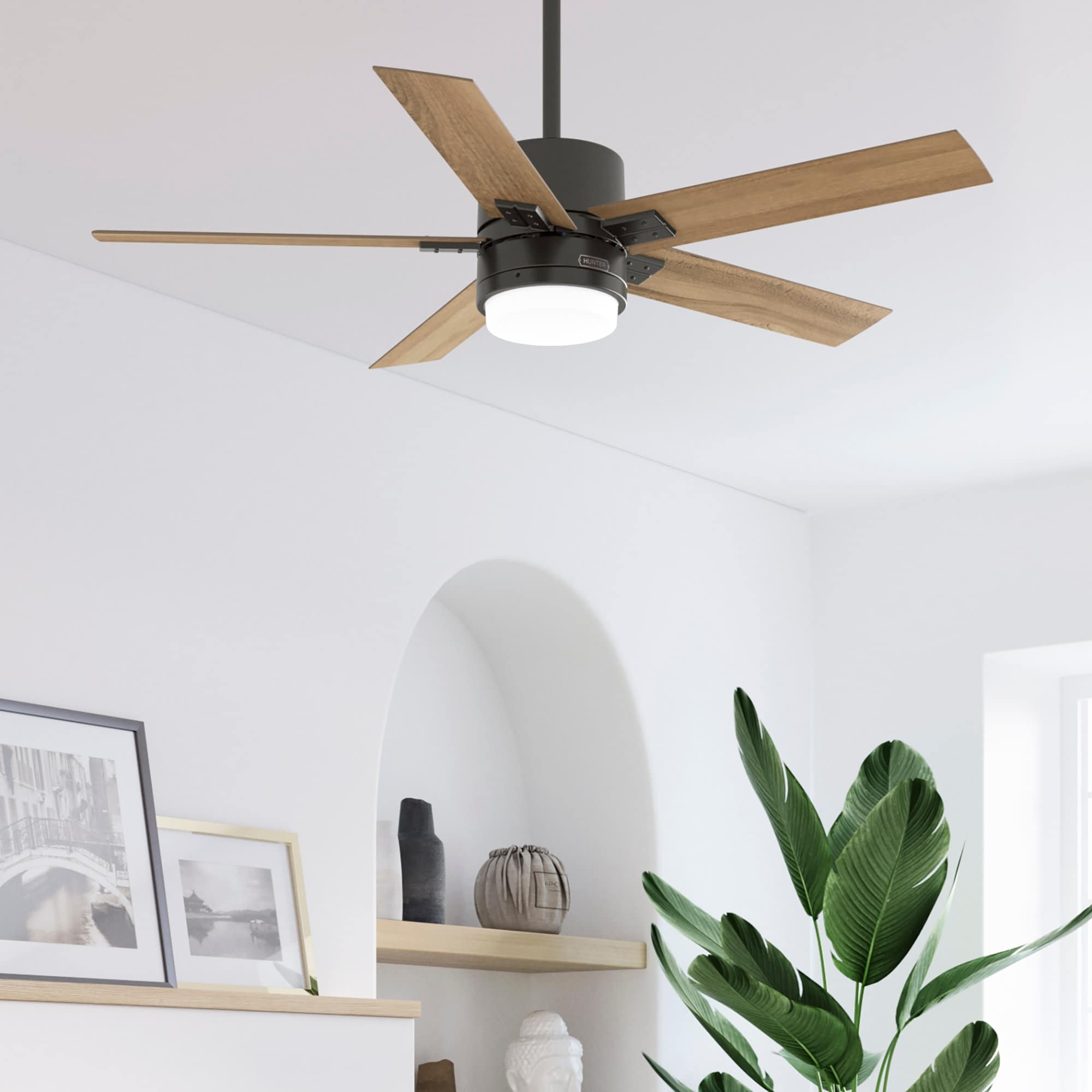 Hunter 52" Stellan Noble Bronze Ceiling Fan with LED Light Kit and Handheld Remote