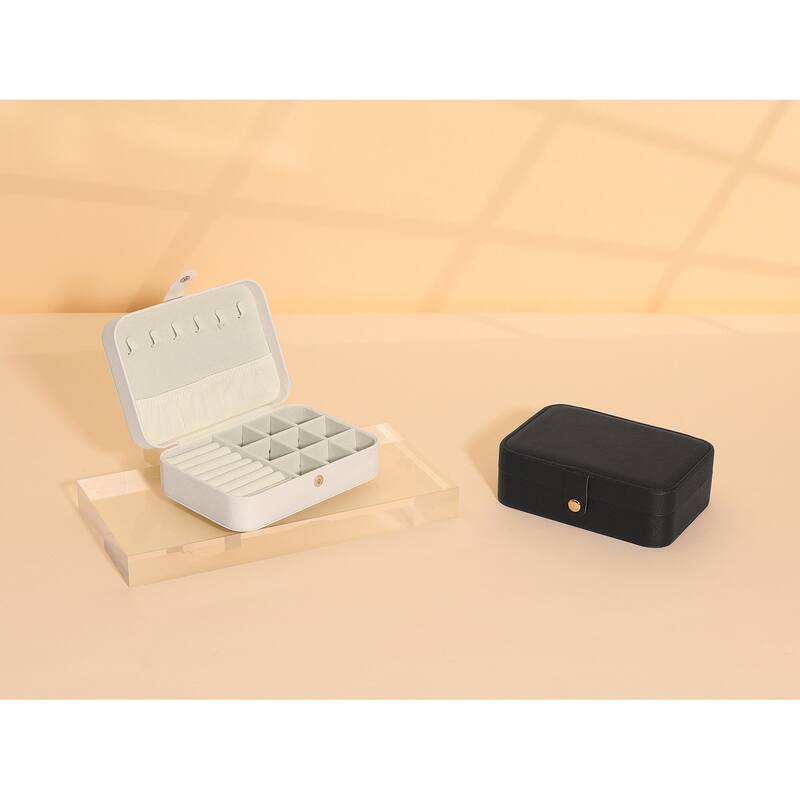 Travel Jewelry Box for Women Girls Birthday Gifts, Small Portable PU Leather Jewelry Organizer Case Storage Display Holder
