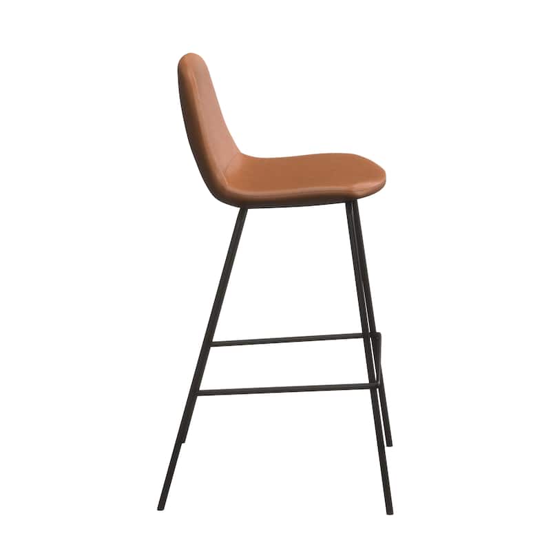 Maxine Vegan Leather Counter Height Stools Black Legs (Set of 2)