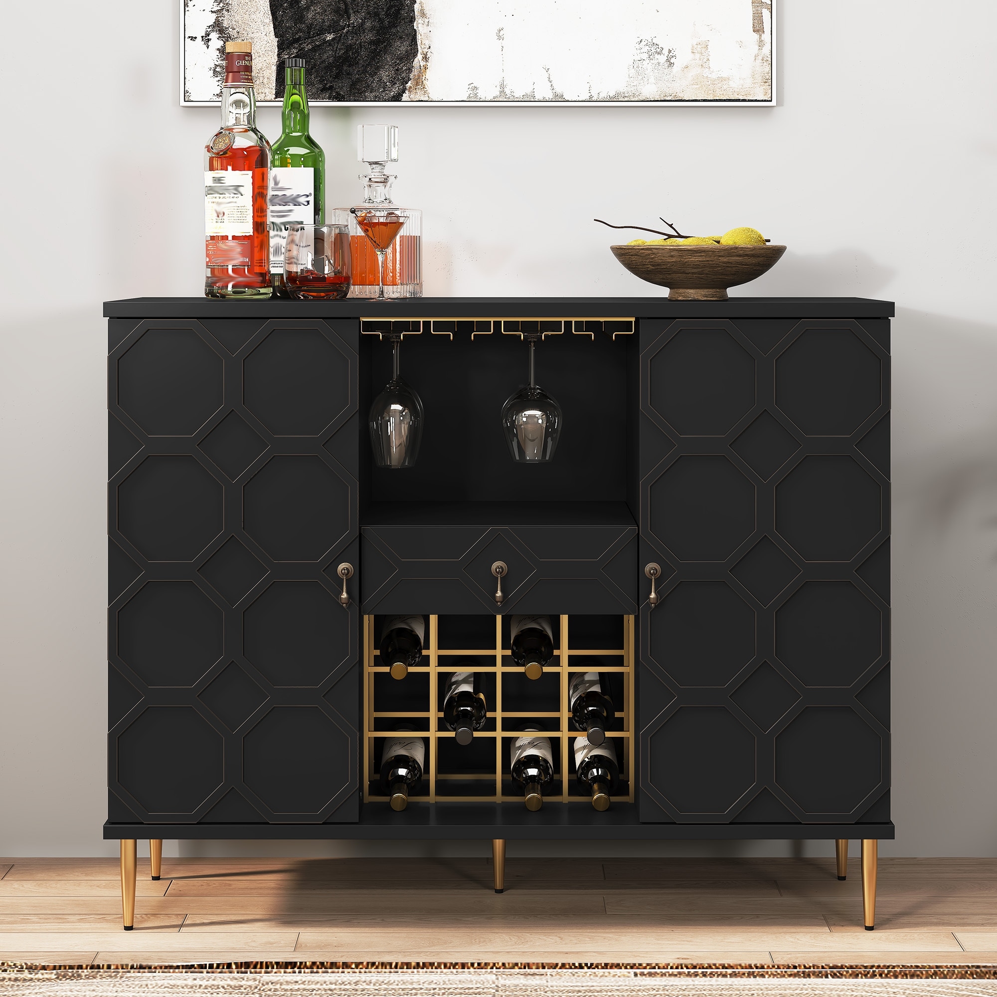 47.23'' Large Coffee Bar Cabinet Sideboard Table