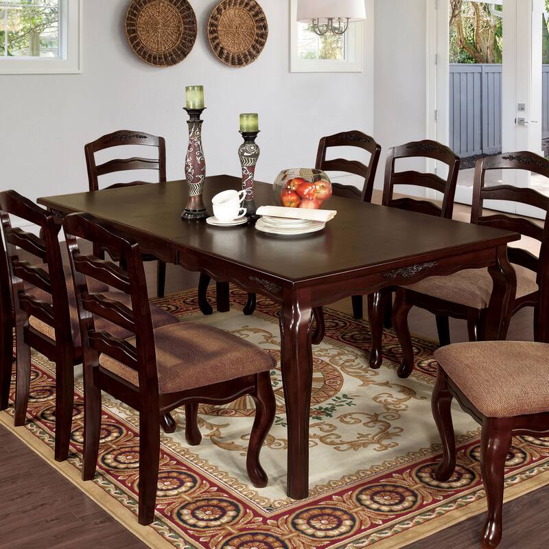 Furniture of America Shak Traditional Dark Walnut 78-inch Dining Table