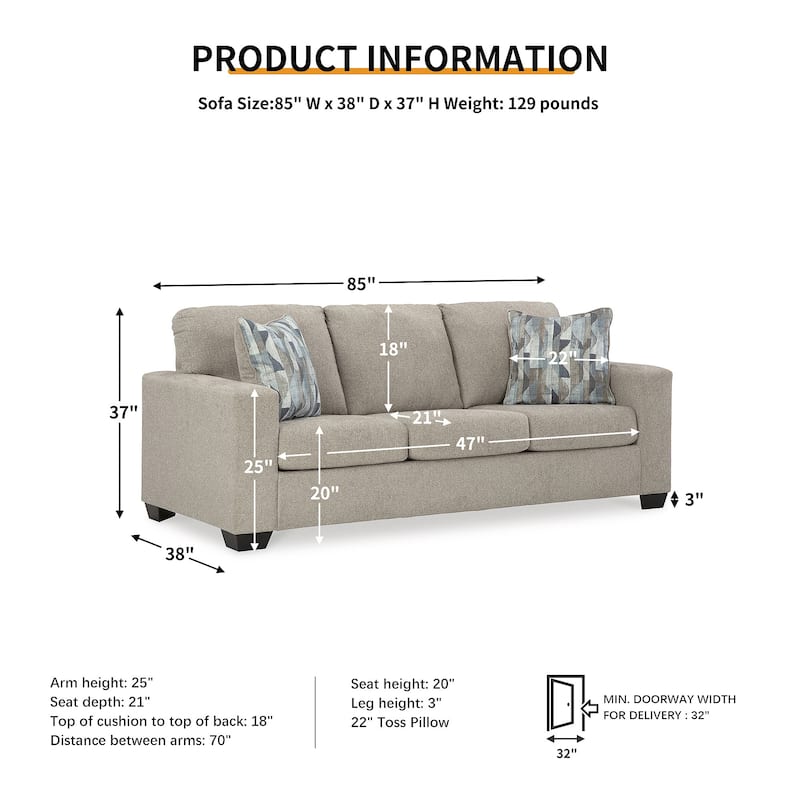Signature Design by Ashley Deltona Sofa - 85"W x 38"D x 37"H