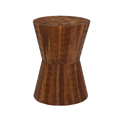 Teak Wood Intricately Carved Accent Table - Brown - Roche River Decor