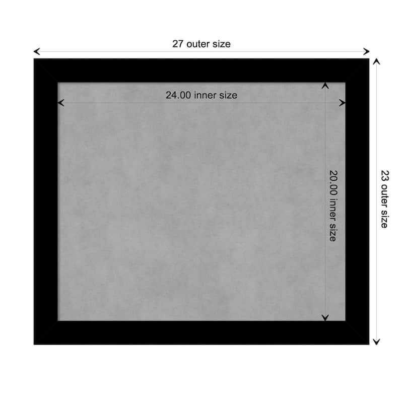 Amanti Art Basic Black Narrow Framed Magnetic Board - Board Size 24x20