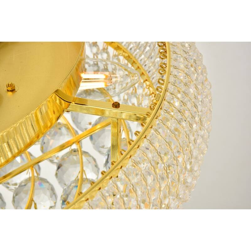 Somette Geneva 10-light Royal Cut Crystal and Gold Flush Mount