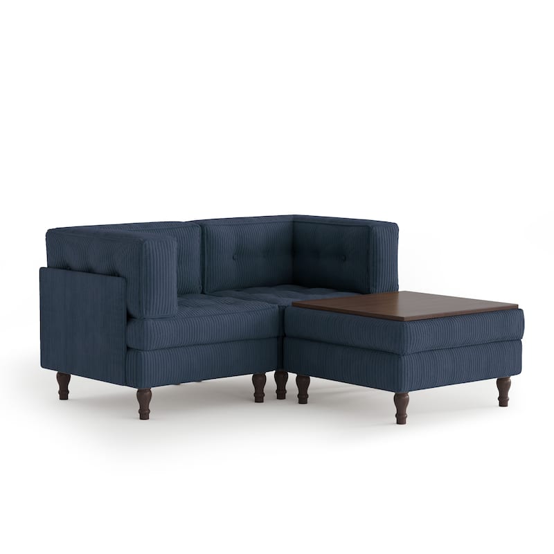 Oversized Sofa Corduroy Tufted Modular Sectional Set