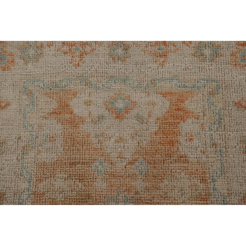 Muted Traditional Oushak Turkish Oriental Rug Wool Hand-knotted Carpet - 1'11" x 3'9"
