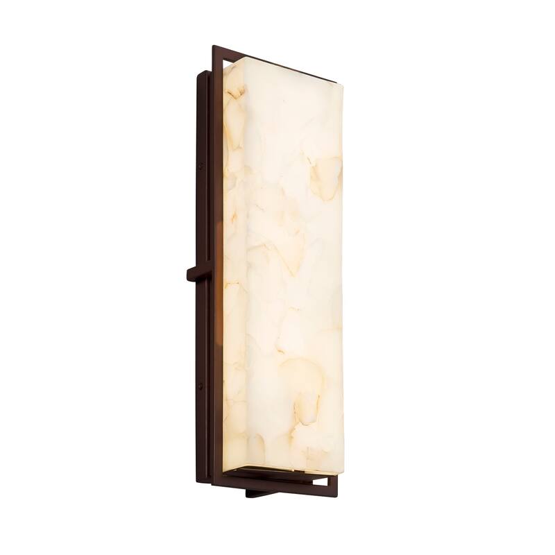 Justice Design Alabaster Rocks Avalon Dark Bronze ADA Large Outdoor Wall Sconce