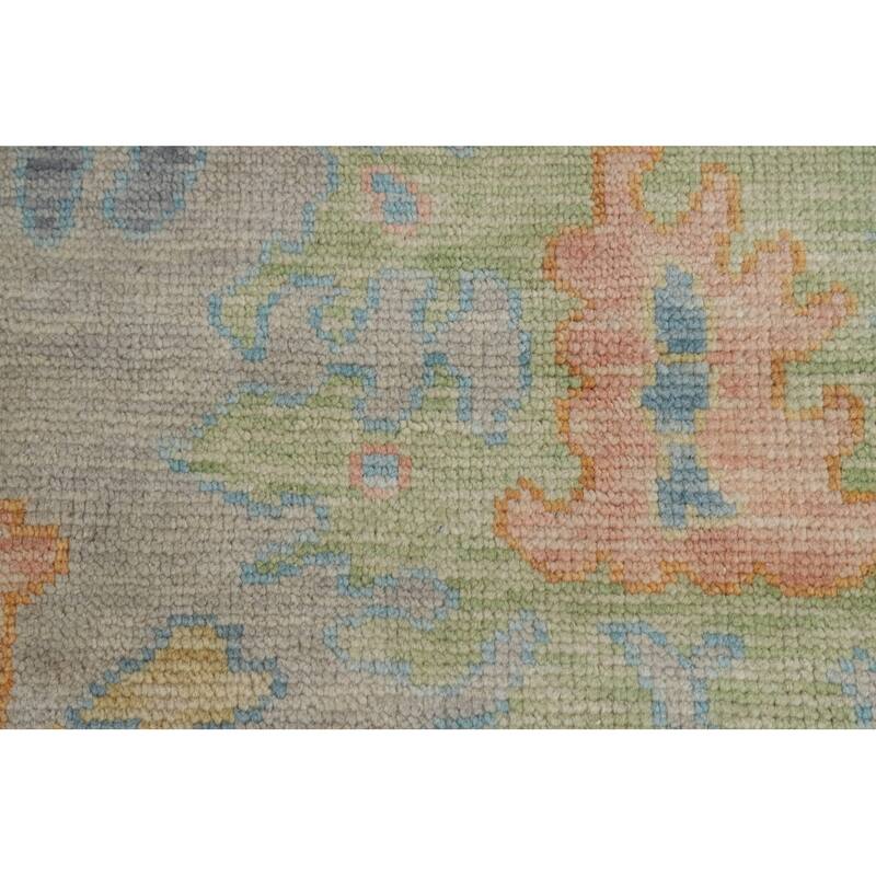Oushak Indian Area Rug Handmade Transitional Grey Wool Carpet - 8'0"x 9'11"