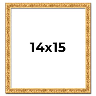 14x15 Frame Gold Real Wood Picture Frame Width 1 inches | Interior