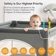 preview thumbnail 2 of 5, Infant 36"x36" 4-Panel Baby Playpen Spacious & Secure Foldable Playard Grey