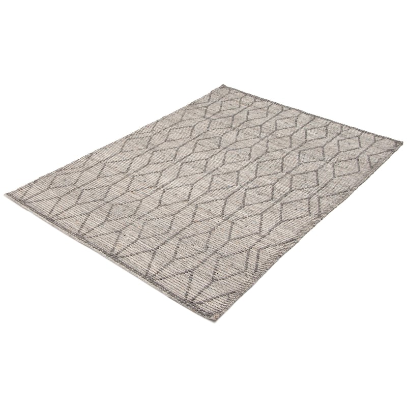 ECARPETGALLERY Braid weave Sienna Grey Wool Rug - 5'3 x 7'3