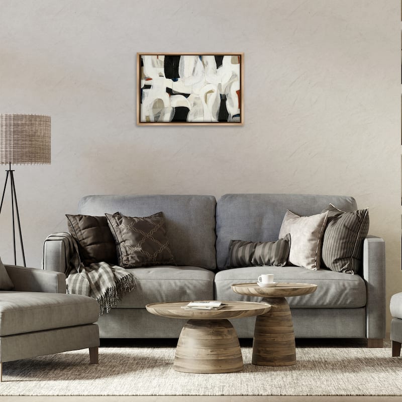 Stupell Dynamic Earthy Shapes Framed Floater Canvas Wall Art Design By Kippi Leonard