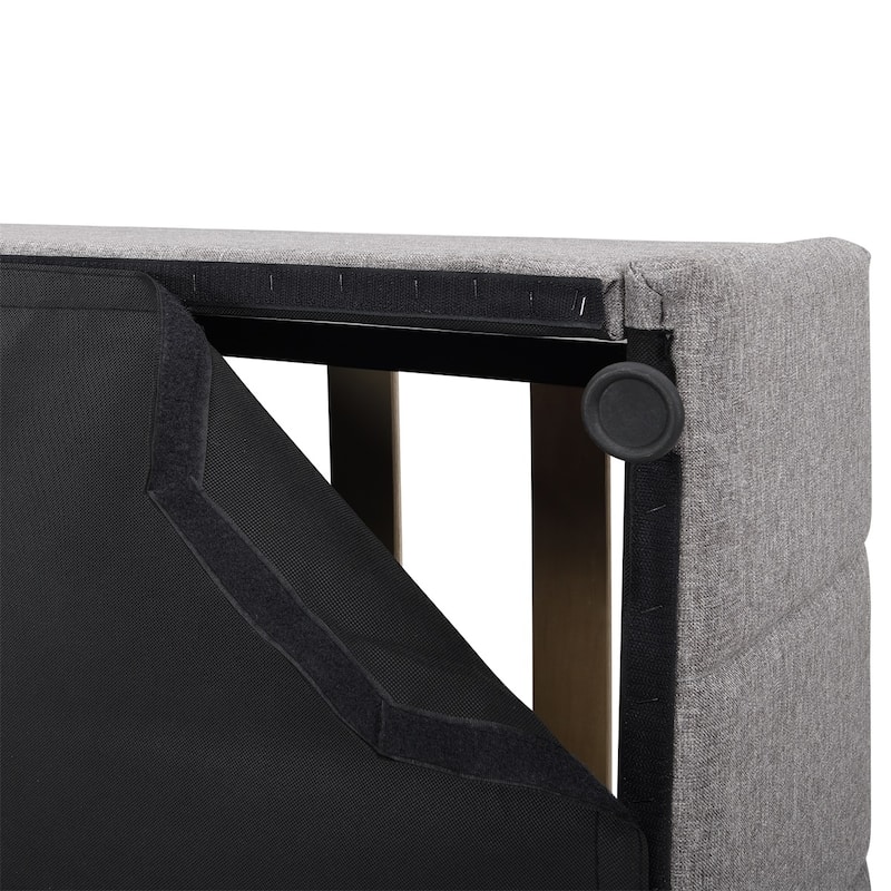 Merax Upholstered Platform Bed with a Hydraulic Storage System