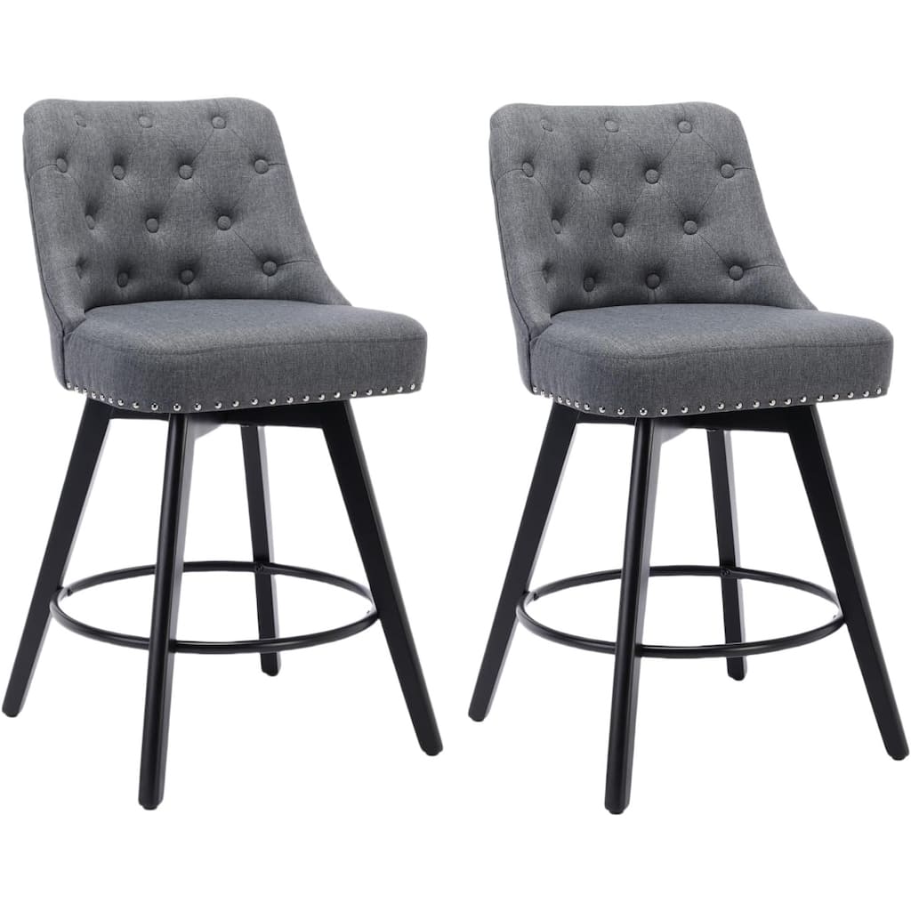 Bar Stools Set of 2, Modern Swivel Counter Height Bar Stools