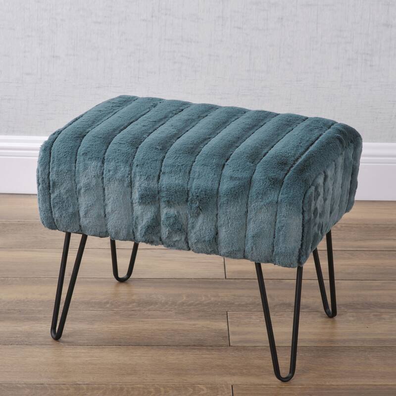 Serenta SuperMink Fauxfur Ottoman Bench