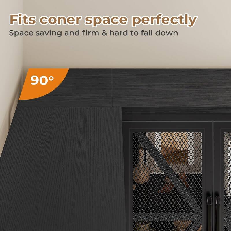 Corner Bookshelf 6 Fabric Drawers Bookcase Display Shelf