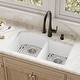 preview thumbnail 14 of 17, Karran Undermount Quartz 32 in. 60/40 Double Bowl Kitchen Sink Kit