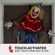 preview thumbnail 3 of 11, Haunted Hill Farm Wiggles the Animatronic Twisting, Talking Clown Greeter with Folding Door Hook for Scary Halloween Decoration