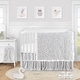 preview thumbnail 1 of 4, Grey Floral Vintage Lace Girl 4pc Nursery Crib Bedding Set - Gray Velvet Luxurious Elegant Princess Boho Shabby Chic Luxury