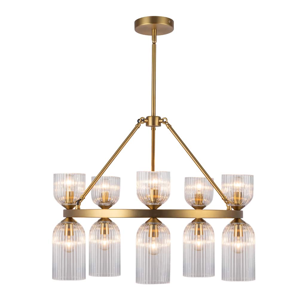 Alora Lighting CH442626 Nelly 10 Light 26" Wide Chandelier with Ribbed