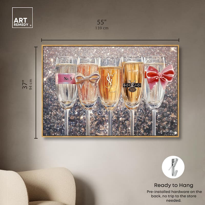 Champagne Glasses Glitz Canvas by Art Remedy