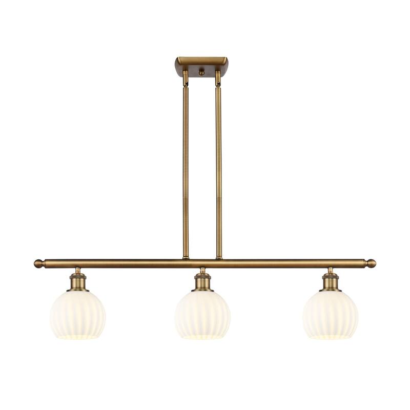 Innovations Lighting 516-3I-9-36-White Venetian-Indoor Pendant White - Brushed Brass / White Venetian