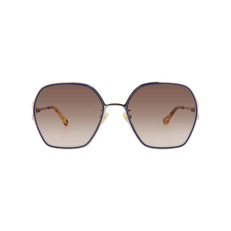 Chloé Round-Frame Metal Sunglasses - Gold Gold Brown - Gold - Brown Lens