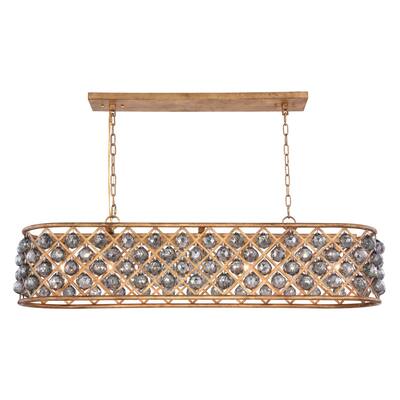 Madison 7 light Golden Iron ChandelierSilver Shade (Grey) Royal Cut C - One Size