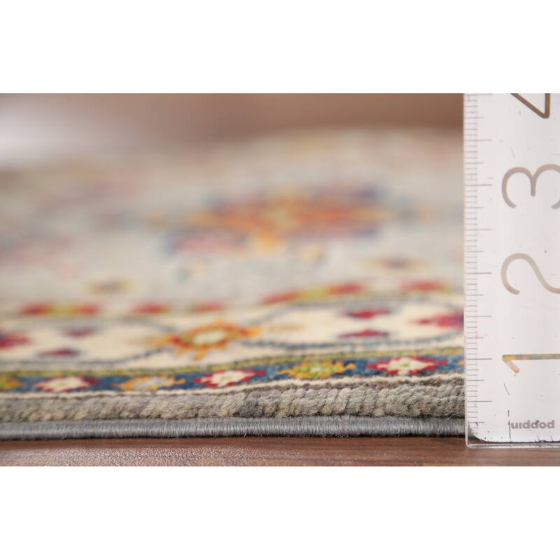 Grey Kazak Foyer Rug Handmade Wool Carpet - 2'6" x 4'1"