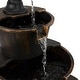 preview thumbnail 10 of 9, Alpine Corporation 40" Tall Outdoor 3-Tier Barrel Pump Waterfall Fountain, Brown