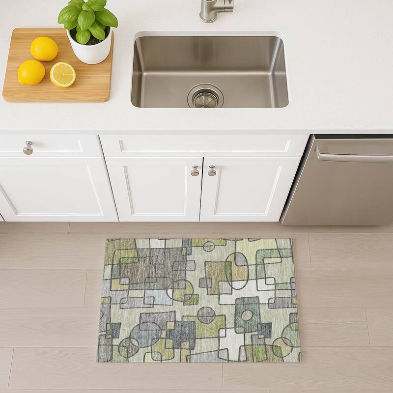 Machine Washable Indoor/ Outdoor Contemporary Prenner Chantille Rug