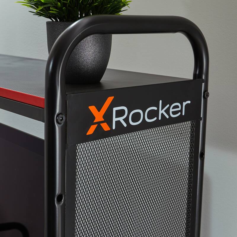 X Rocker iCarus Metal Gaming Desk with Shelves