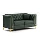 preview thumbnail 35 of 36, GDFStudio - Multi-Size Faux Leather 6-Seat Chesterfield Modular Sofa Set with Metal Trim & 6 Pillows